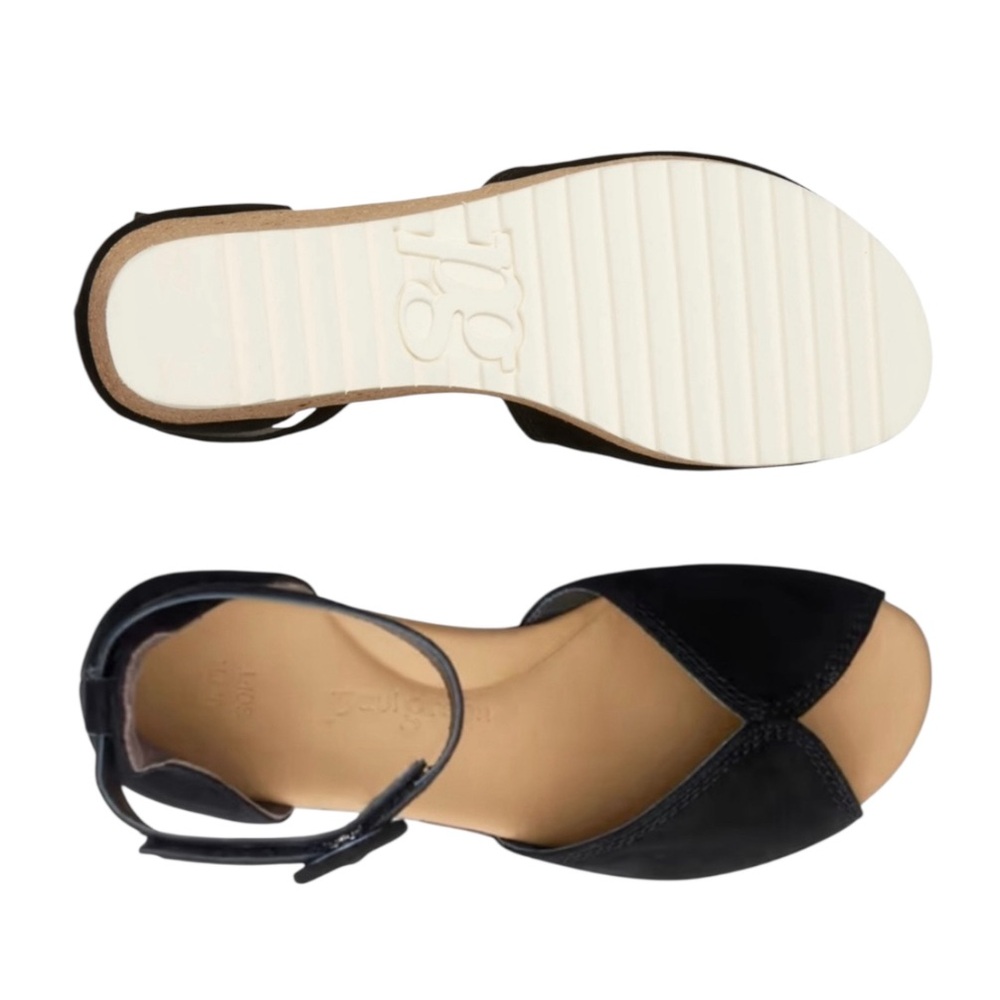 Black leather Sandals US 7.5 Wedge sandals.